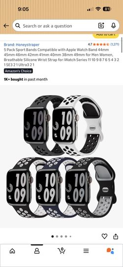 5 Pack Sport Bands Compatible with Apple Watch Band