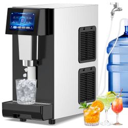Nugget Ice Makers Countertop Soft Chewable Pellet Ice Machine With Auto-cleaning Function, Ice/water/ice-water Mix Mode, 60lbs/24h Portable Countertop