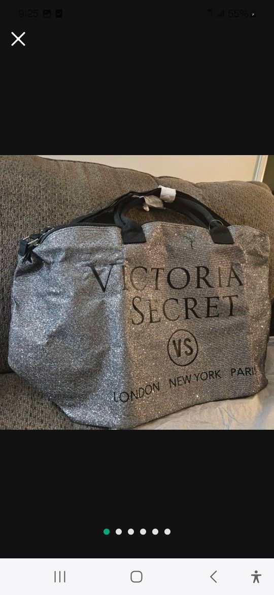 Victoria Secret Glitter Tote Duffle Bag