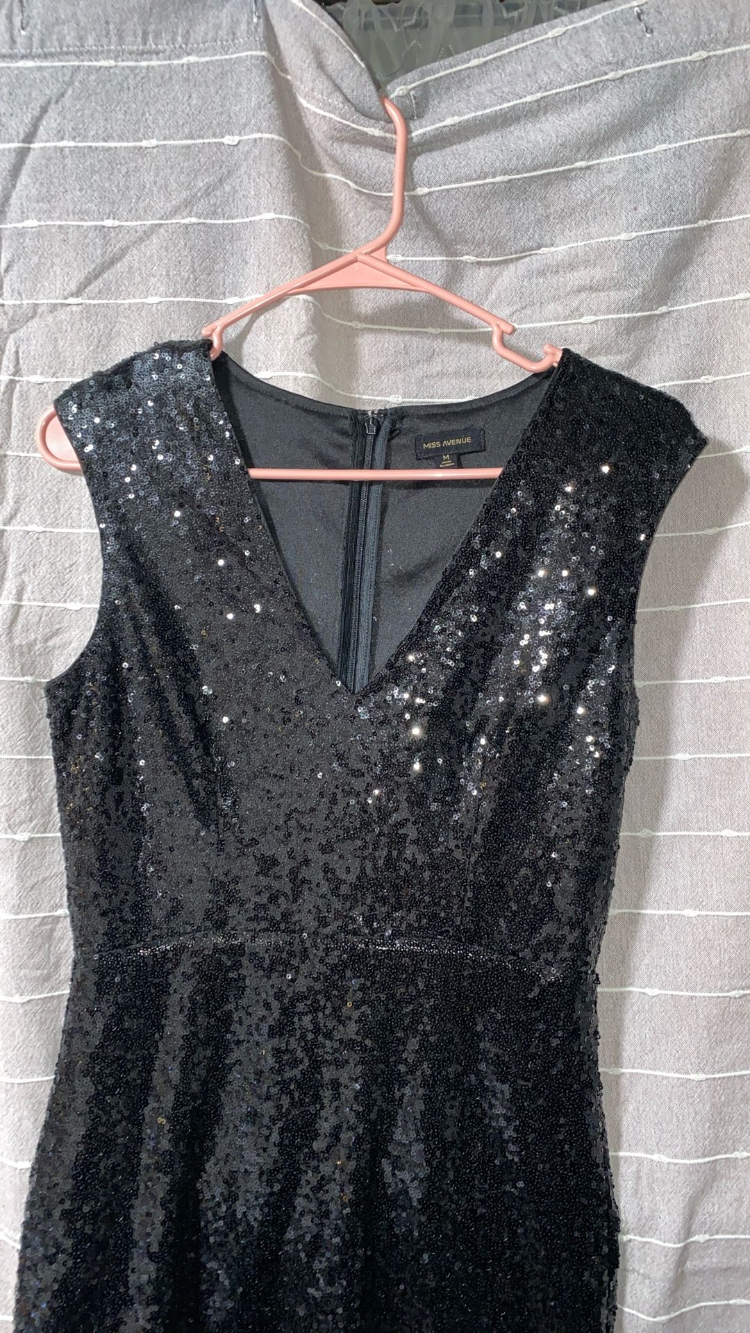 Miss Avenue Black Sequin Cocktail Dress Medium