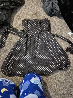 Strapless Silk Polka Dot Dress 