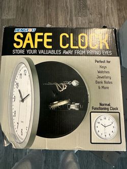 Safe Clock Hidden Storage Wall Clock