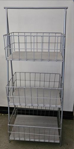 Three Storage Basket Shelves Stand