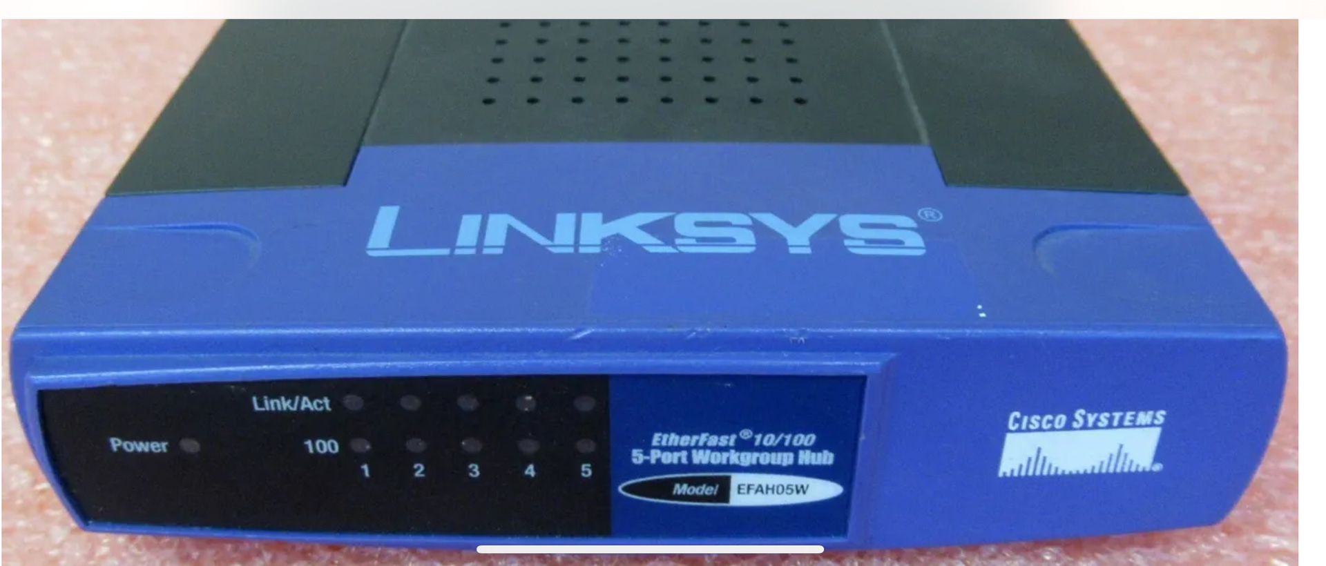Cisco Linksys EFAHO5W EtherFast 10/100 5- Port Workgroup Hub AC Adapter Included