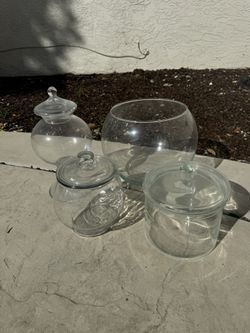 Glassware. Glass Vases, Jars