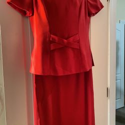 Kasper Red maxi dress size 6P  casual Or Work Dress Be