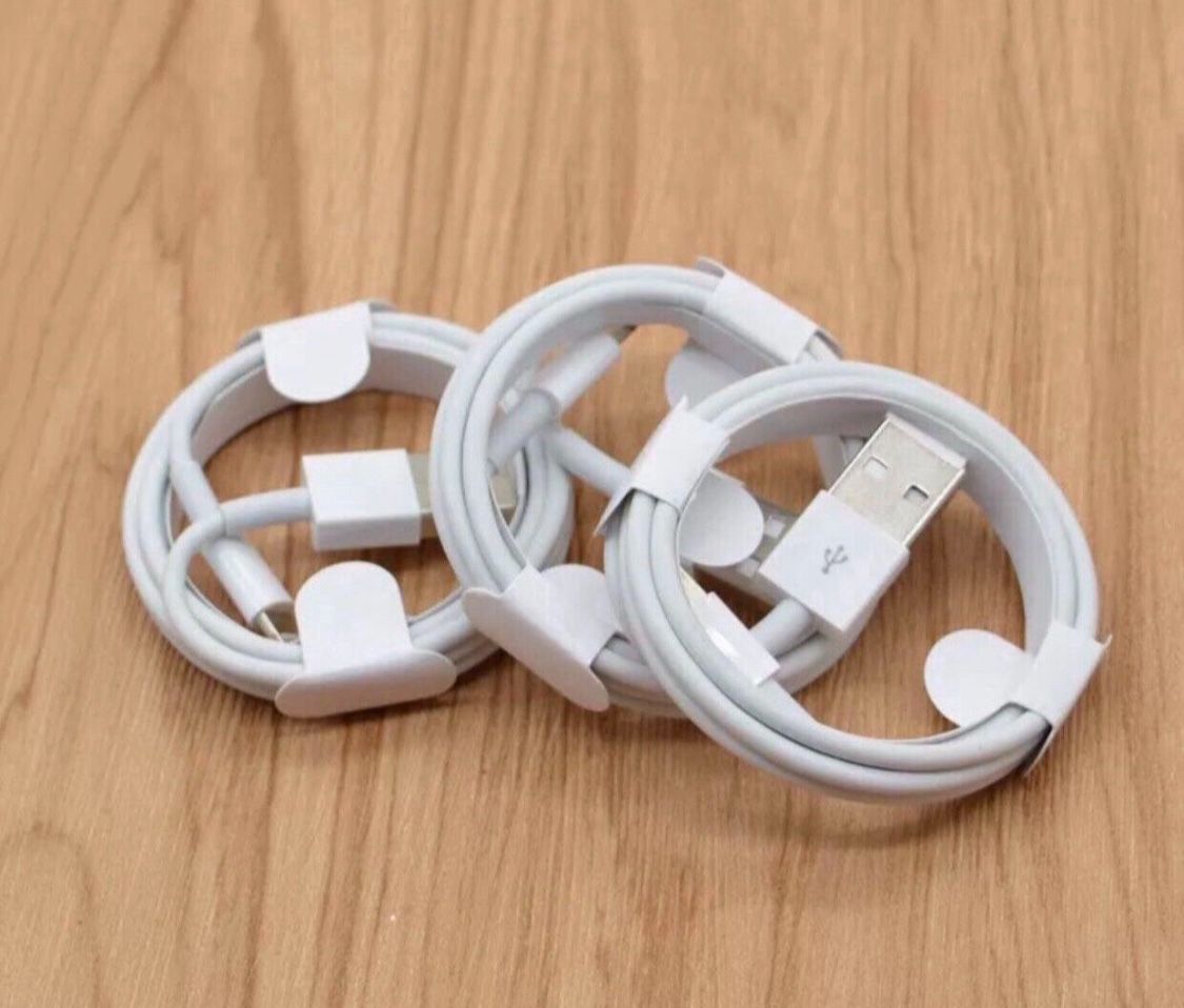 3 Charger Cables Cords For iPhone 5 6 7 8 X 11 12 13 14 Pro Max - charging cables 3 FT Long Chargers