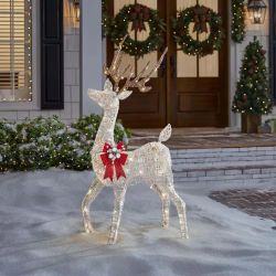 NEW Christmas 4.5 ft LED Deer with Bow
