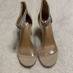 faux leather matte heels