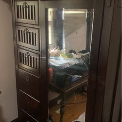 Five Drawer Armoire With Mirror 