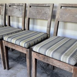 4 Wood Pottery Barn Dining Chairs