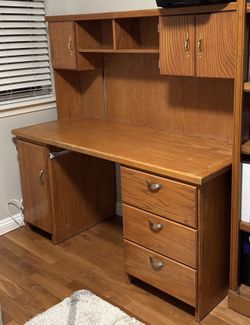 Solid Oak Wood Desk.