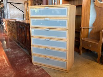 Frosted Glass 6-Drawer Dresser