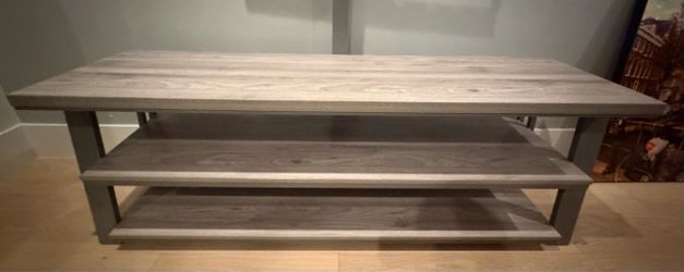 Beautiful gray ash colored TV console/shelves