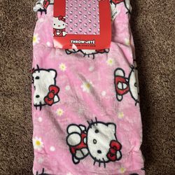 Brand New Hello Kitty Plush Throw Blanket