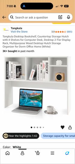 BRAND NEW Unopened White Desktop Bookshelf