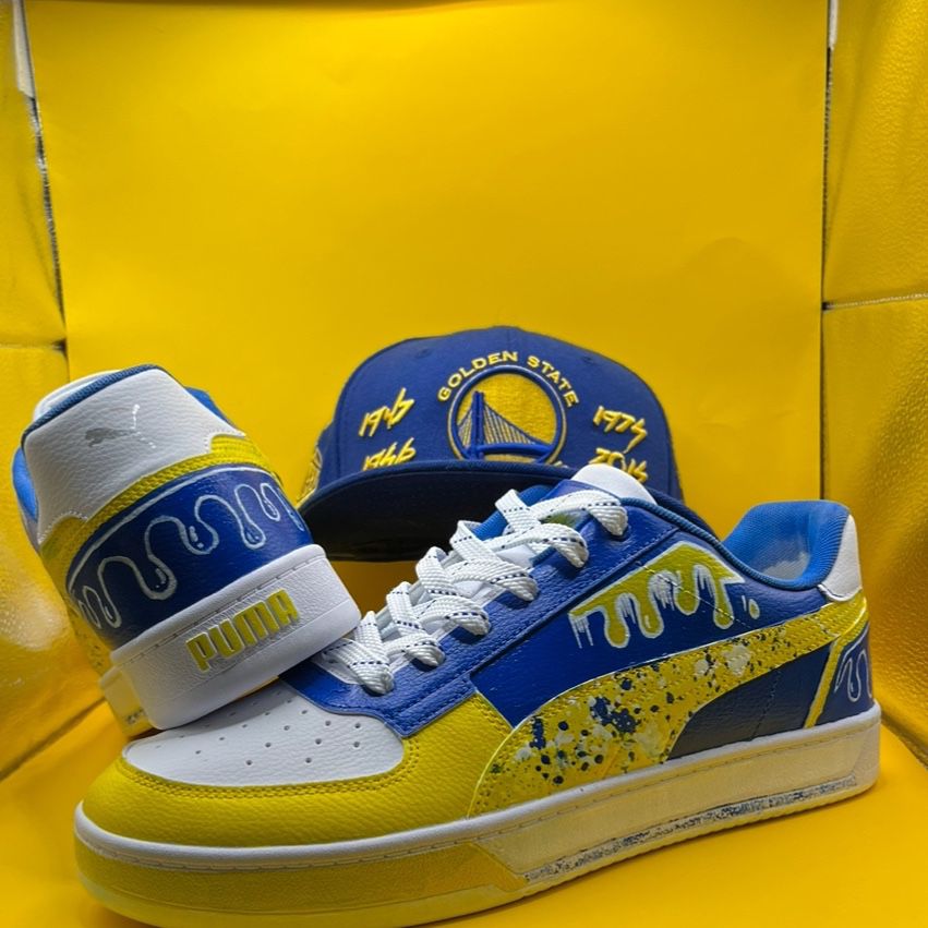 Puma All White Transformed Into Golden State Warriors Theme 