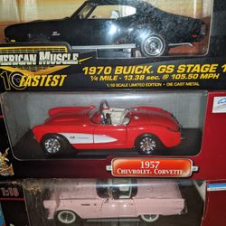 1:18 Diecast Lot (9) '69 GT0, '57 Corvette,'55 T-Bird, Cadillac +++ (ERTL ANSON  SUN STAR )