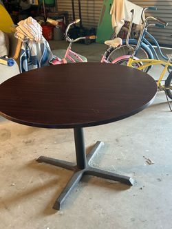 Brown round table