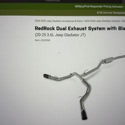 RedRock Dual Exhaust System with Black Tips; Side Exit 