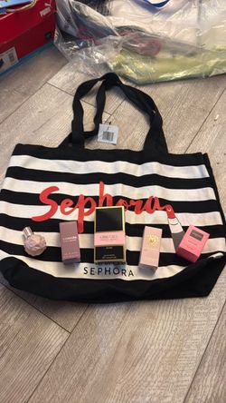 Sephora Tote Bag with Perfume Miniatures Set