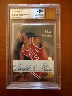 1996 TOPPS NBA STARS 119 HAL GREER  signature