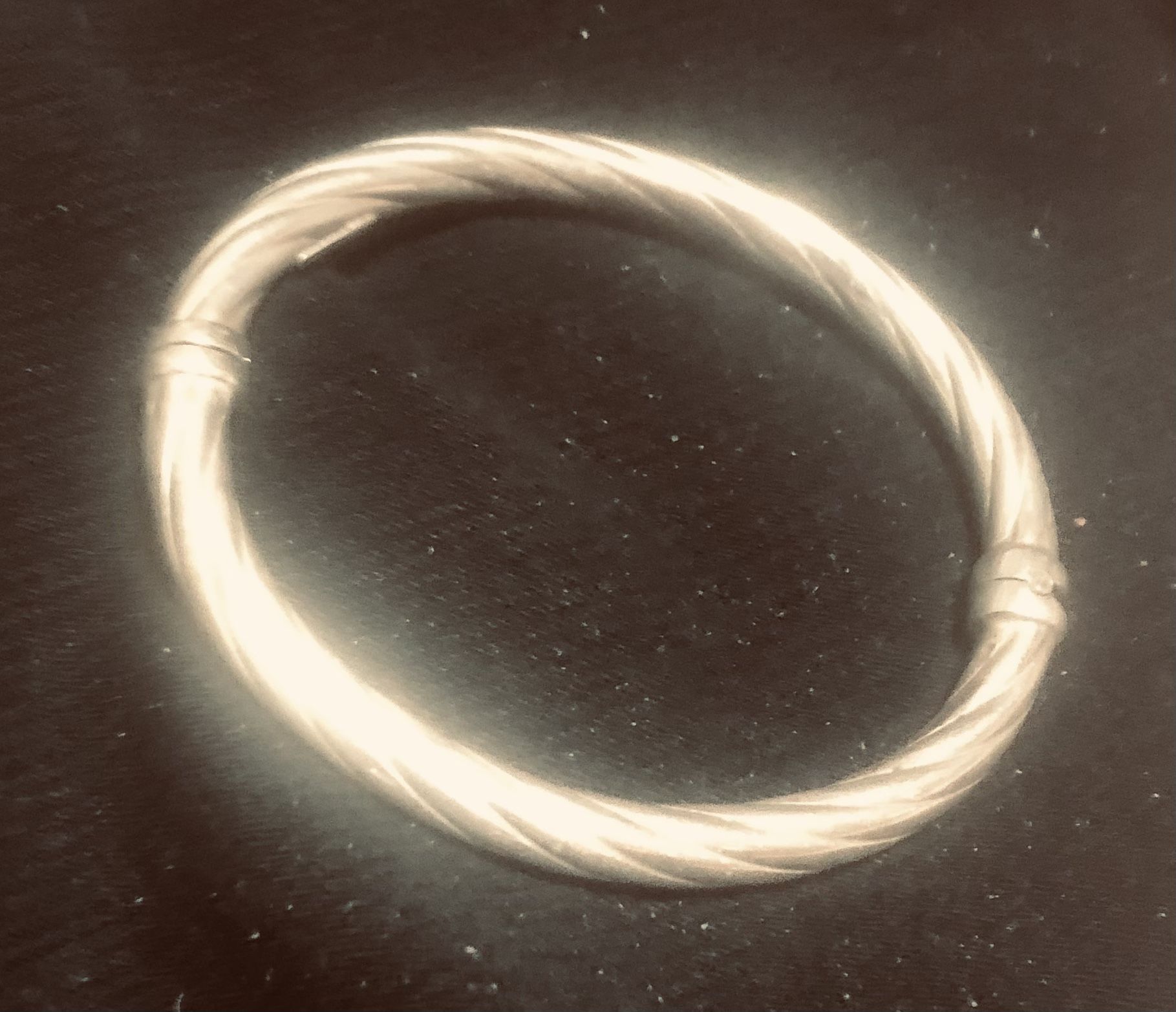 Sterling Silver Bangle Hinged Italian Signed