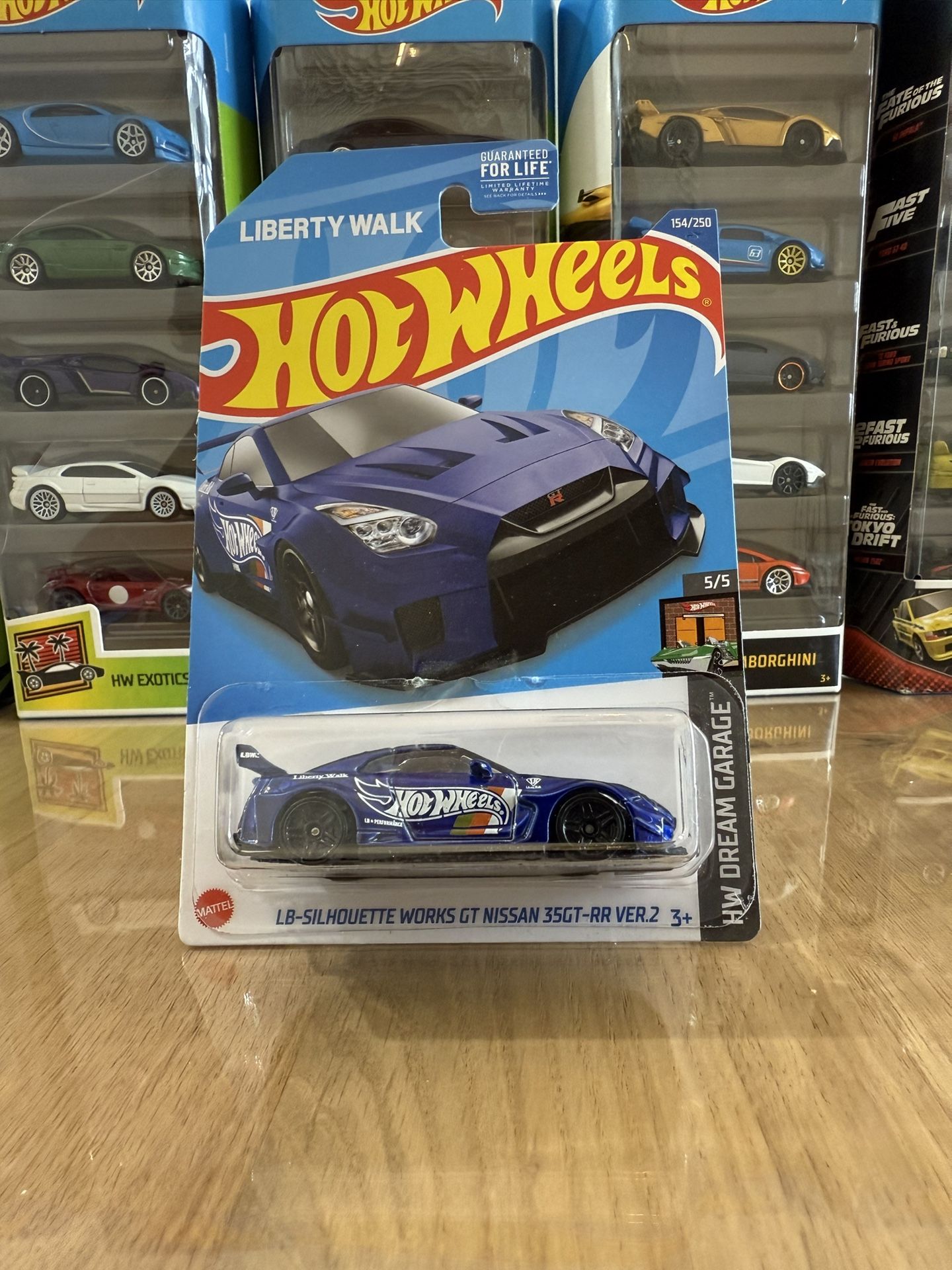 🇯🇵 HOT WHEELS 2021 - Blue LBWK LIBERTY WALK GT-R - LB-Silhouette Works GT Nissan 35GT-RR VER.2  - HW DREAM GARAGE 5/5- 154/250 - Die Cast Toy 🇯🇵