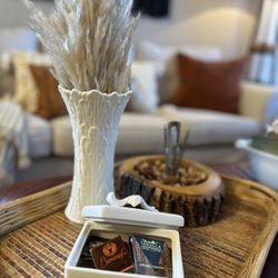 🤍 Lenox Ivory Porcelain Set – Vase & Lidded Trinket Box – Vintage