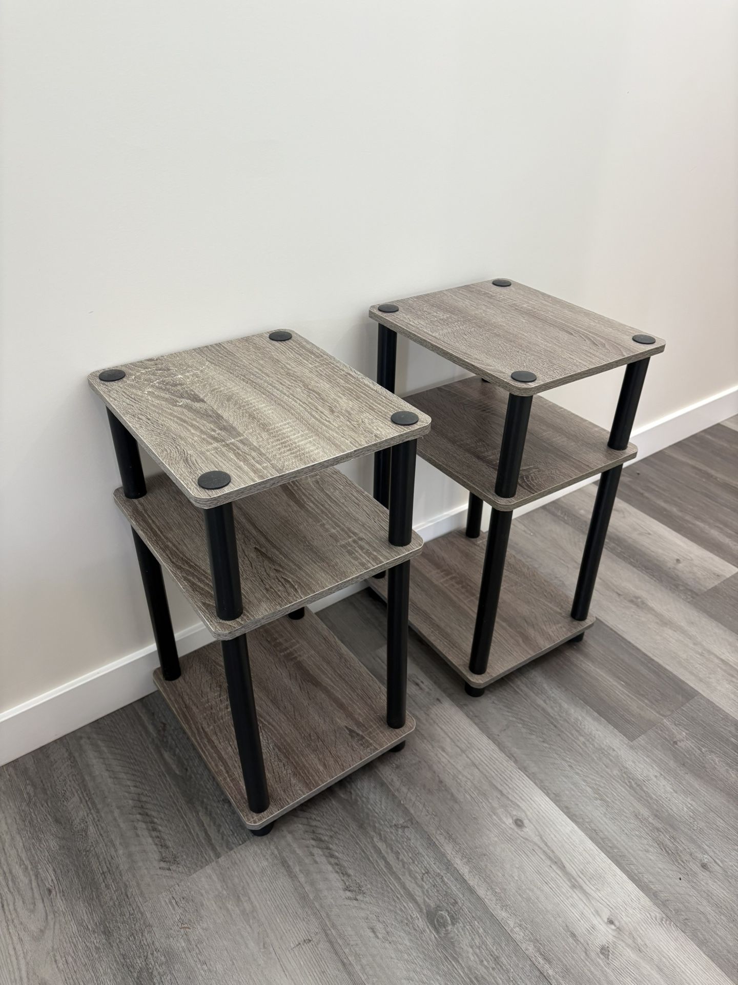 Two Small End Tables With Shelf