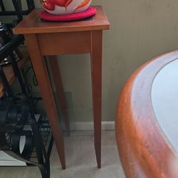 Nice Tall Corner Table With Glass