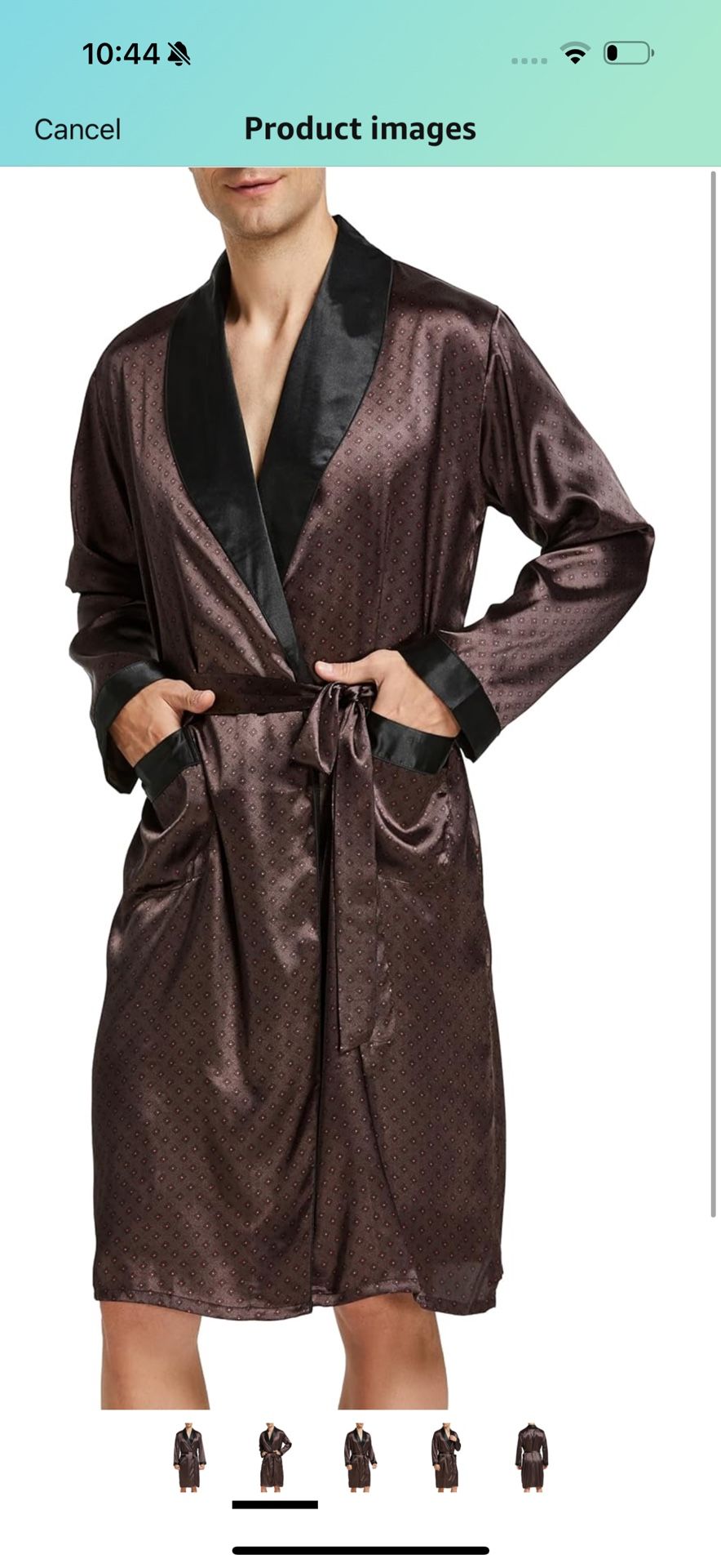 Mens Satin Robe Lightweight Silk Long Sleeve Bathrobe with Shorts Set Spa Kimono Sleepwear