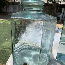 Dos garajones Para Agua Fresca grandes De Vidrio 