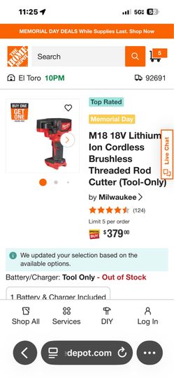 Milwaukee rod cutter