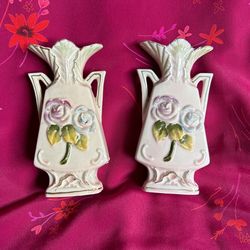 Vintage Pink Floral Bud Vase - Japan 