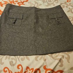 Gray Wool Skirt