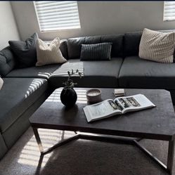 Modern Gray Shagreen Coffee Table – Designer Style – 52” – $160 