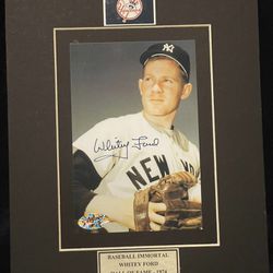 Whitey Ford Autograph Signed 8x10 Color Photo Framed