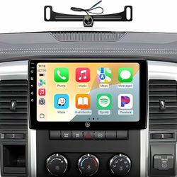 Car Stereo Radio Dodge Ram 2009, 2010, 2011, 2012, Wireless CarPlay Android Auto, Bluetooth, 10.2” Touch Screen Head Units, Backup Camera