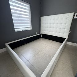 Queen White Bed frame 