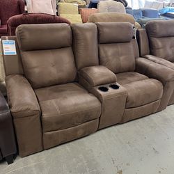 New Faux Leather Loveseat Recliner (in Store) 