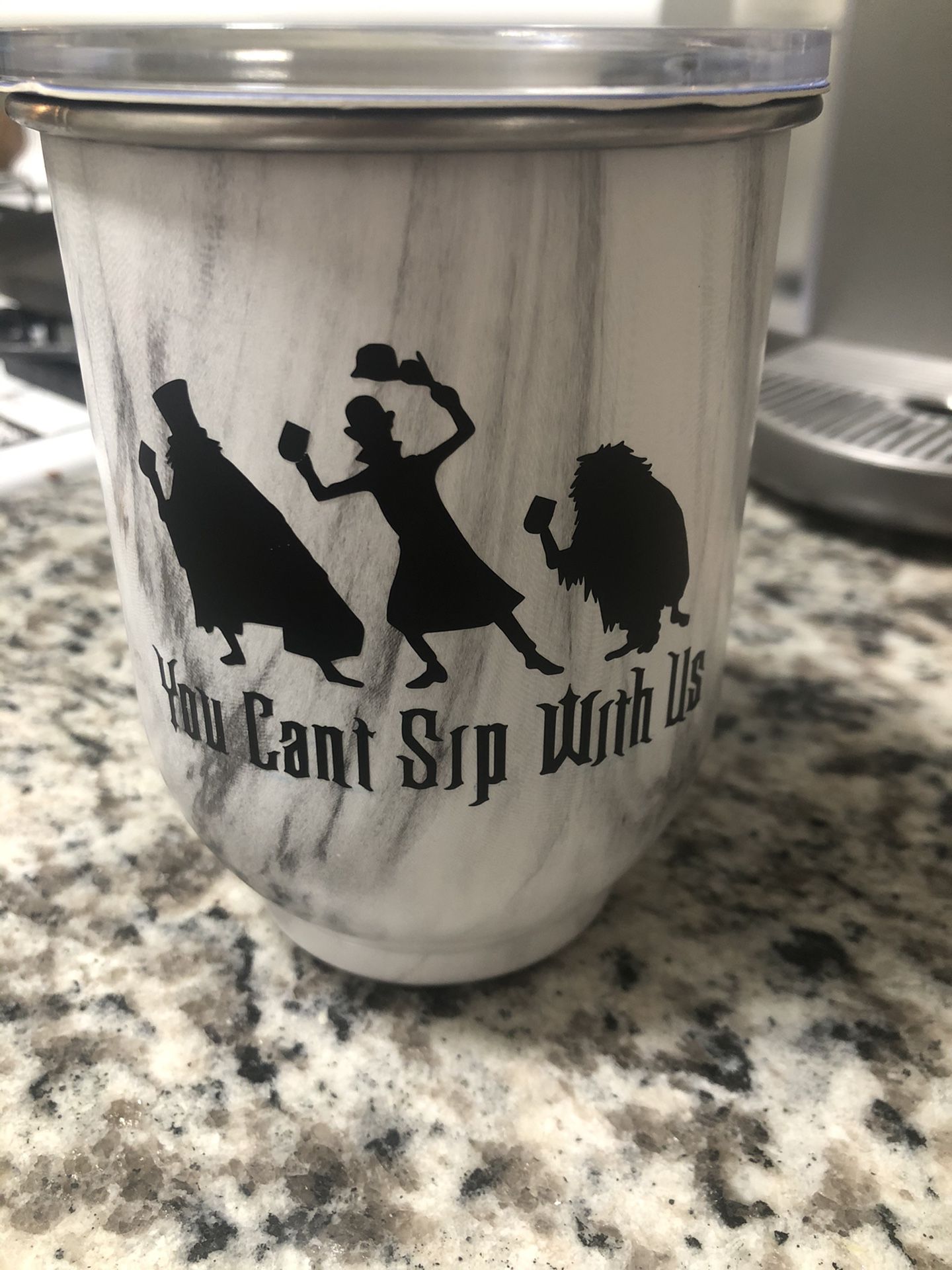 Haunted mansion Disney wine tumbler hitch hiking ghost