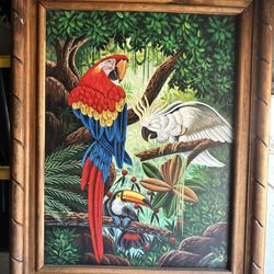 Folk Art Hand Crafted Oil Painting In Canvas 