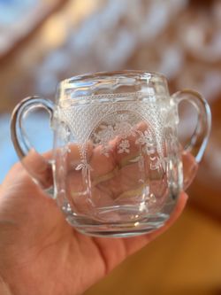 Vintage Fostoria Virginia Etched Double-Handled Tumbler – Rose & Lattice