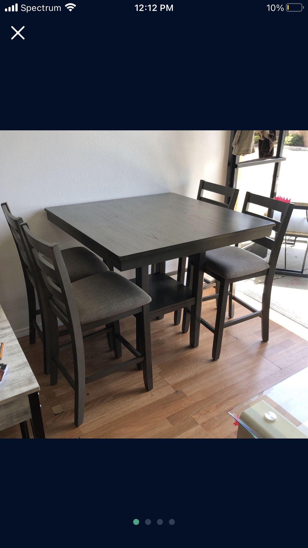 Brand New 5 Pcs Dinning Set Dark Grey Solid Wood $389 FREE LOCAL DELIVERY & SET UP ORDER HERE PAY UPON DELIVERY LITTLE SHOWROOM  ITEM IN SHOWROOM 3 MO