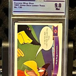 CHICKEN WING DING 1991 UPPER DECK LOONEY TUNES No. 130  Graded 9 Mint  CC&G