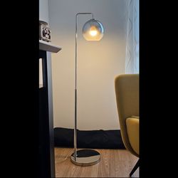 Chrome Floor Lamp/ Silver Standing Lamp