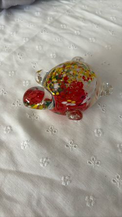 Glass Turtle, Murano Style, Hand Blown Glass Art