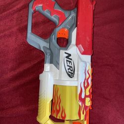 Nerf Mega CycloneShock Toy Blaster, Hotrod Color Style, 6-Dart Drum.