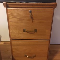Oak 2- Drawer File Cabinet